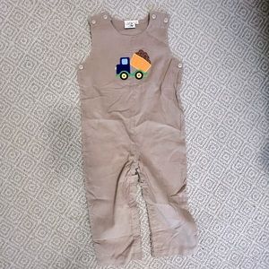 NWOT Luigi Kids Dump Truck appliqué overall 3T